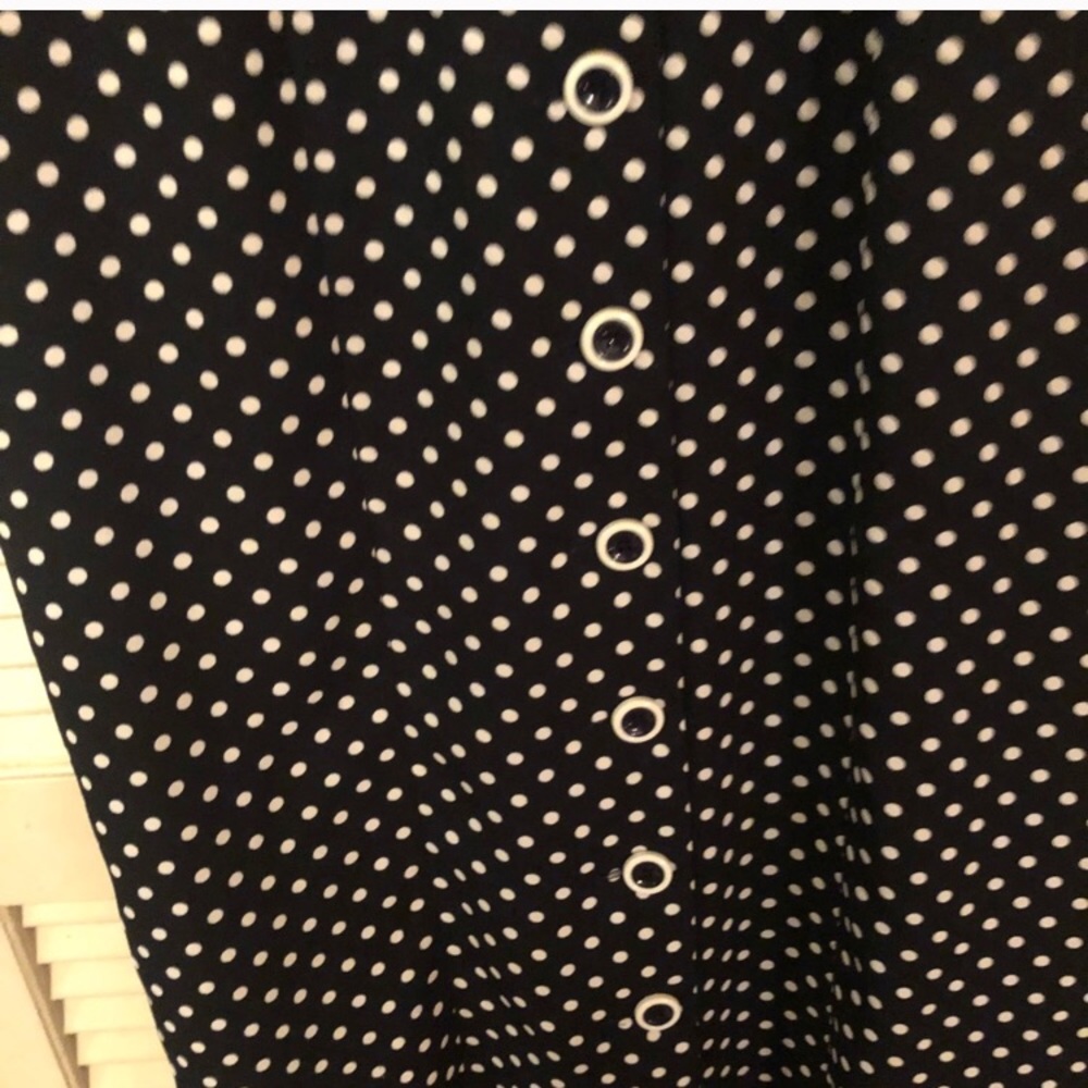 {Sag Harbor VTG} Short sleeve b/w polka dot dress - Picture 3 of 8
